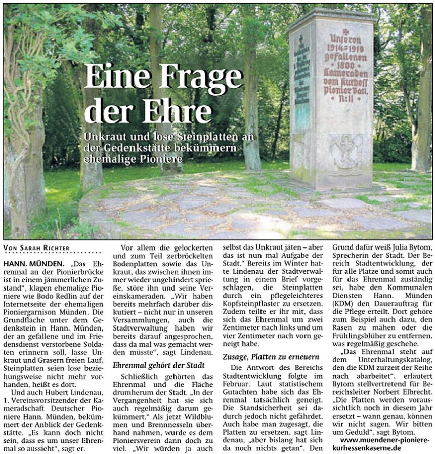 Zustand des Pionierehrenmals